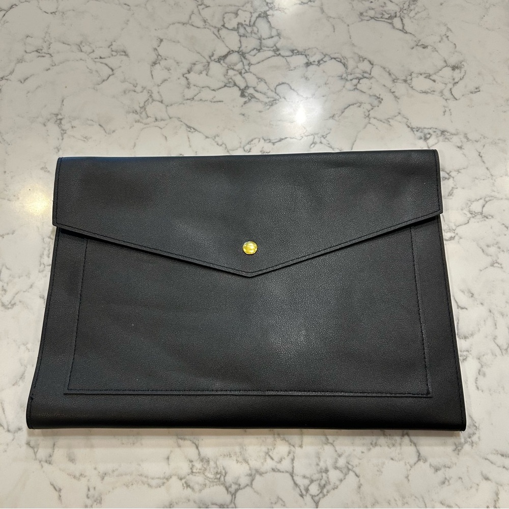 Glass Ladder & Co Black‎ The Megan Portfolio Clutch Vegan Leather